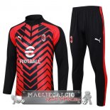 AC Milan Insieme Completo Rosso Nero Bianco Felpa Da Allenamento 2023-24