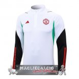 Manchester United Bianco Nero Verde Felpa Da Allenamento 2023-24