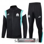 Marseille Insieme Completo Nero Bianco Blu Giacca Lunga Zip 2023-24