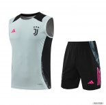 Formazione Senza Maniche Set Completo Juventus 2024 2025 Grigio Nero