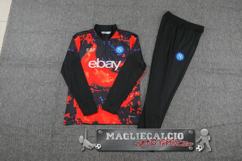 Set Completo Felpa Da Allenamento Napoli 2024-25 Naranja Negro