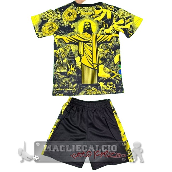 Brasile Set Completo Bambino Maglia Calcio speciale 2024 Giallo