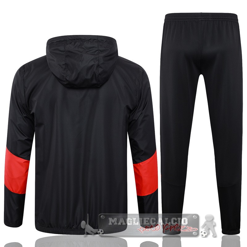 Set Completo Giacca a vento AC Milan 2024 2025 Nero Rosso