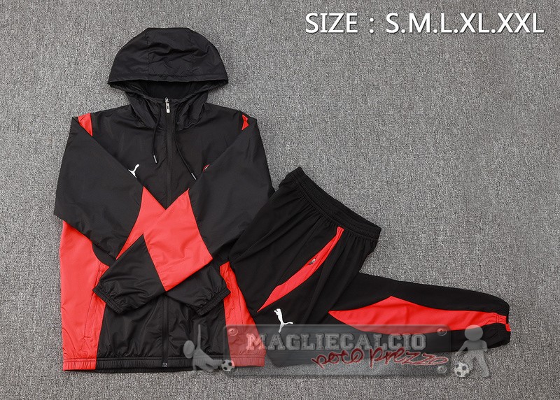Set Completo Giacca a vento AC Milan 2024 2025 Nero Rosso