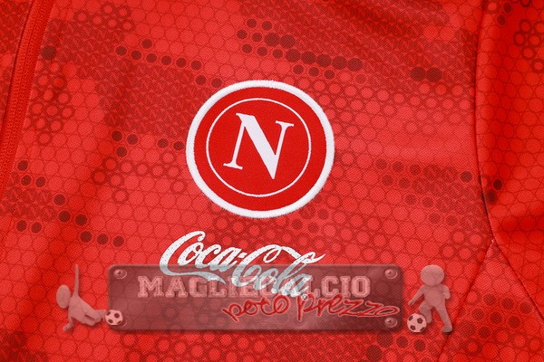 Set Completo Ropa Deportiva Con Cremallera Larga Napoli 2024 2025 Rosso Nero