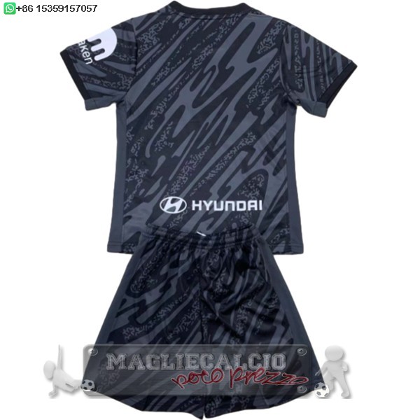 Portiere Set Completo Bambino Atlético Madrid 2024 2025 Nero