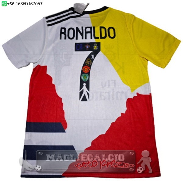 Thailandia speciale Ronaldo Maglia Calcio Portogallo 2025 Bianco  Giallo