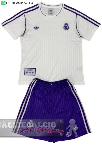 speciale Set Completo Bambino Real Madrid 2025 2026 Bianco Purpureo
